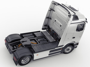 Mercedes eActros 600 with trailer 3D मॉडल