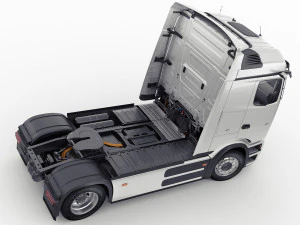 Mercedes eActros 600 with trailer 3D Model