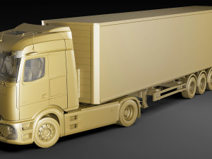 Mercedes eActros 600 with trailer 3D मॉडल