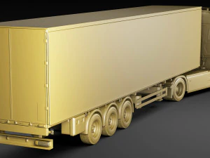 Mercedes eActros 600 with trailer 3D Model