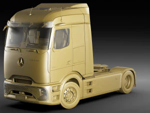Mercedes eActros 600 with trailer 3D Model