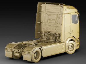 Mercedes eActros 600 with trailer 3D मॉडल