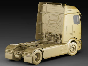 Mercedes eActros 600 with trailer 3D Model