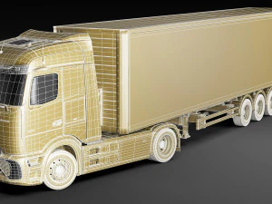Mercedes eActros 600 with trailer 3D Model