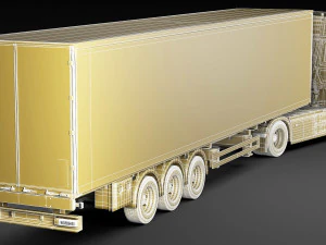 Mercedes eActros 600 with trailer 3D Model