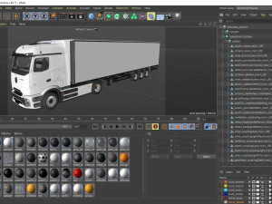 Mercedes eActros 600 with trailer 3D Model