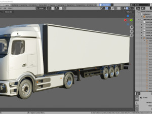 Mercedes eActros 600 with trailer 3D मॉडल