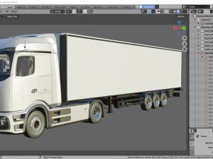 Mercedes eActros 600 with trailer 3D Model