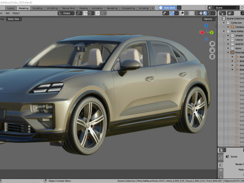 Porsche Macan Turbo 2025 3D Model