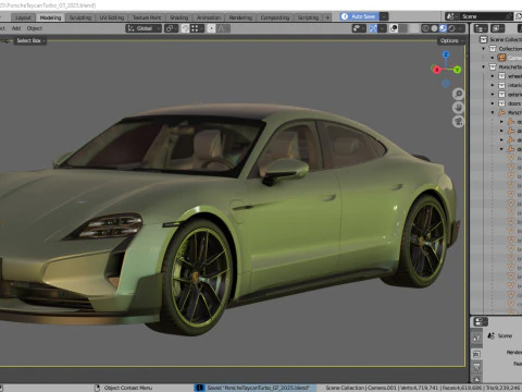 Porsche Taycan Turbo GT 2025 3D Model