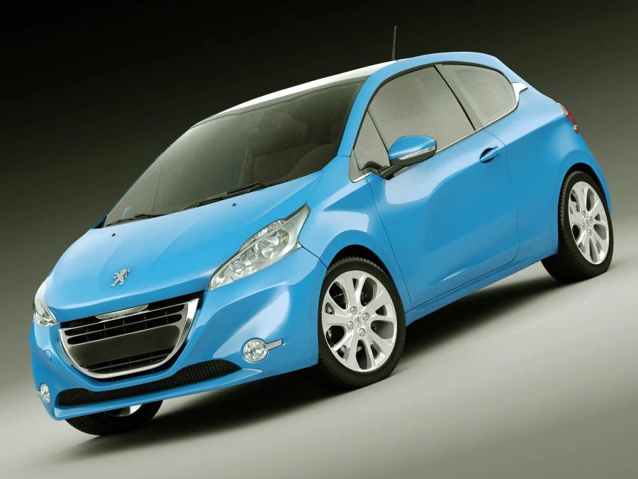 peugeot 208 3door 3D Model .c4d .max .obj .3ds .fbx .stl .blend 