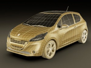 peugeot 208 3door 3Dモデル