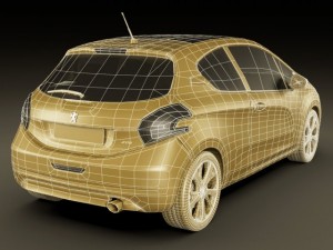 peugeot 208 3door 3Dモデル