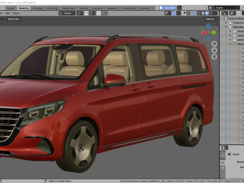 Mercedes Benz V-class 2024 exclusive line 3Dモデル