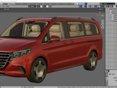 Mercedes Benz V-class 2024 exclusive line 3D Model