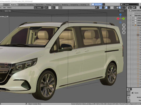 Mercedes-Benz EQV 2024 3D Model