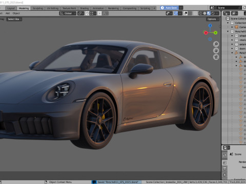 Porsche 911 Carrera GTS 2025 3D Модель