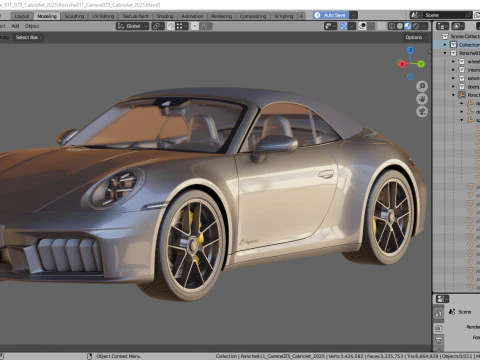 Porsche 911 Carrera GTS Cabriolet 2025 3D Model