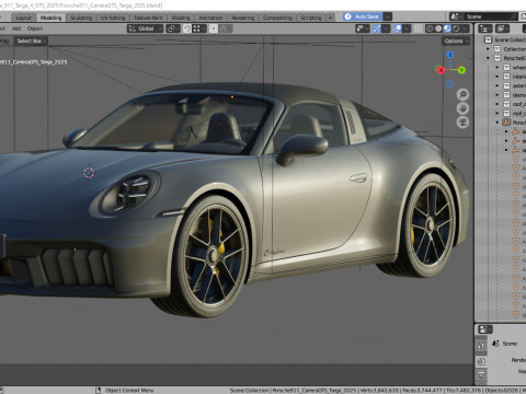 Porsche 911 Carrera GTS Targa 2025 3D Model