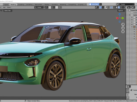 Lancia Ypsilon 2025 3D 모델