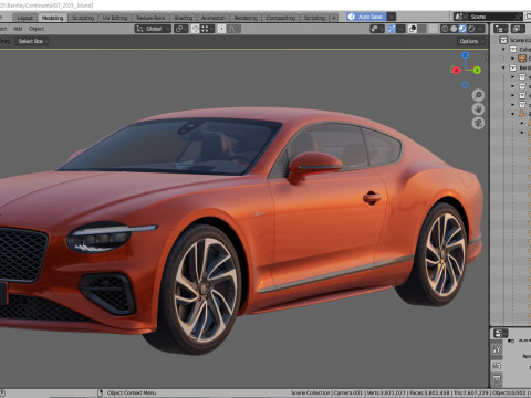 Bentley Continental GT 2025 3D 모델