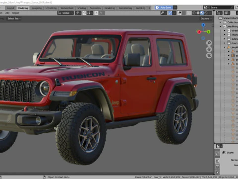 Jeep Wrangler 2 door 2024 3D Model
