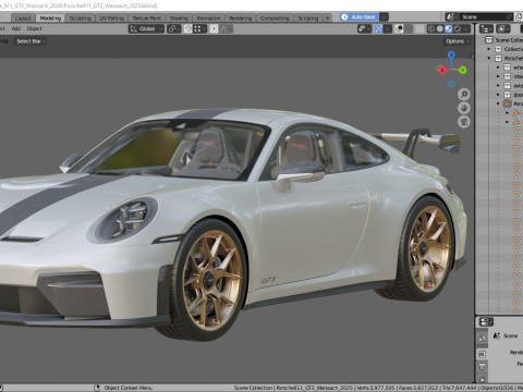 Porsche 911 GT3 Weissach 2025 Model 3D