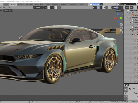 Mustang GTD 2025 Performance Pack 3D मॉडल