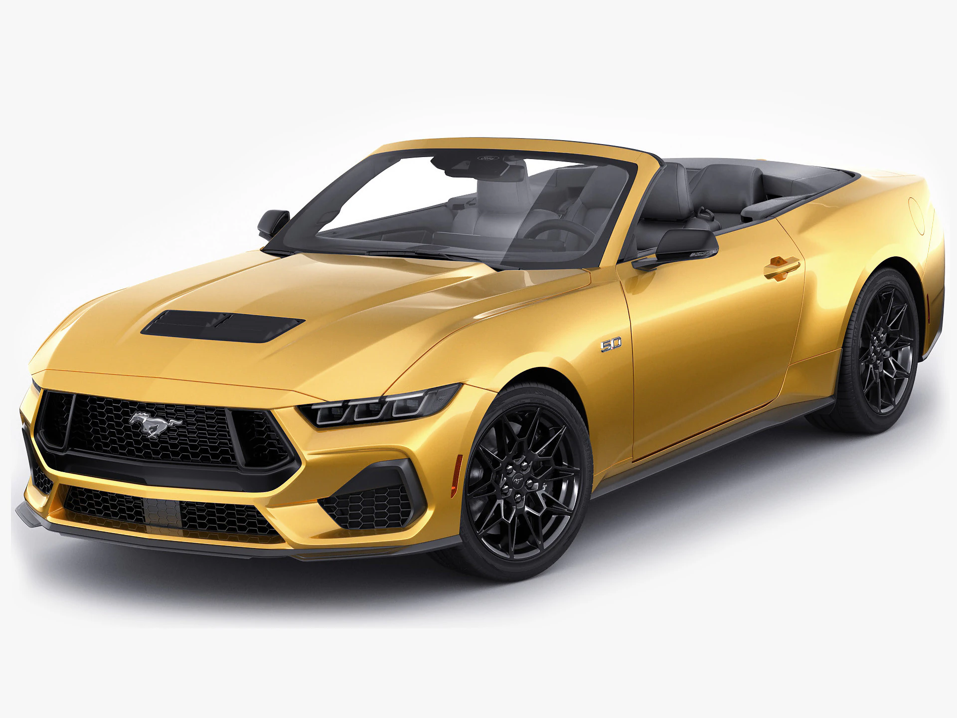 Mustang 2024 Convertible GT 3D Model .c4d .max .obj .3ds .fbx .stl .blend