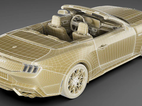 Mustang 2024 Convertible GT 3D Model