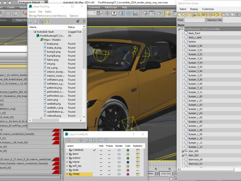 Mustang 2024 Convertible GT 3D Model