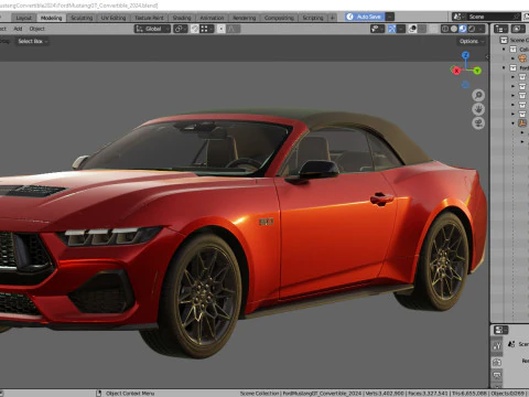 Mustang 2024 Convertible GT 3D Model