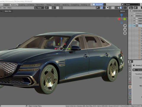 Genesis Electrified G80 Long 2025 3D Model