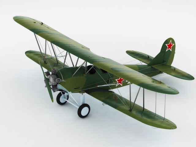 polikarpov po2 soviet biplane 3D Модель .c4d .max .obj .3ds .fbx .stl .blend 