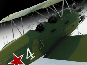 polikarpov po2 soviet biplane 3D Model