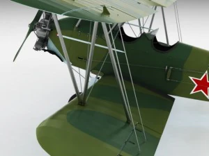 polikarpov po2 soviet biplane 3D Model