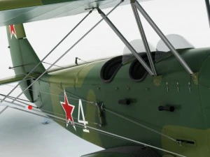 polikarpov po2 soviet biplane 3D Model