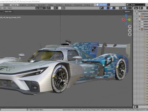 Toyota TR LH2 Racing Prototype WEC 3D Model
