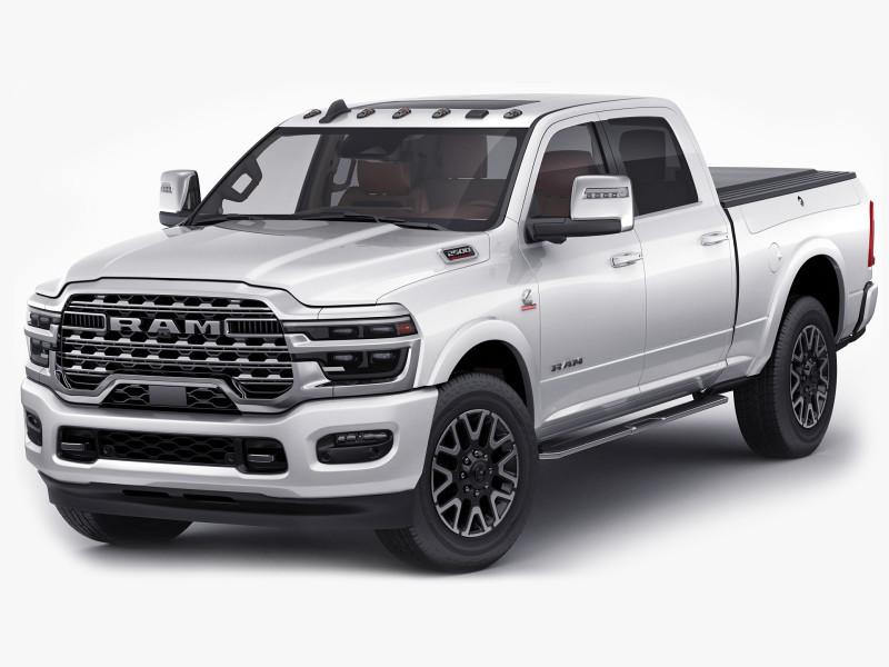 Ram 2500 HD Limited Longhorn 2025 3D Model .c4d .max .obj .3ds .fbx .stl .blend