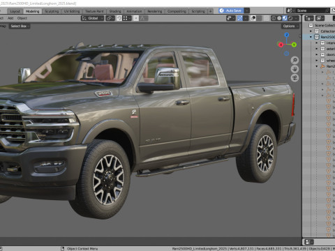 Ram 2500 HD Limited Longhorn 2025 3D Model