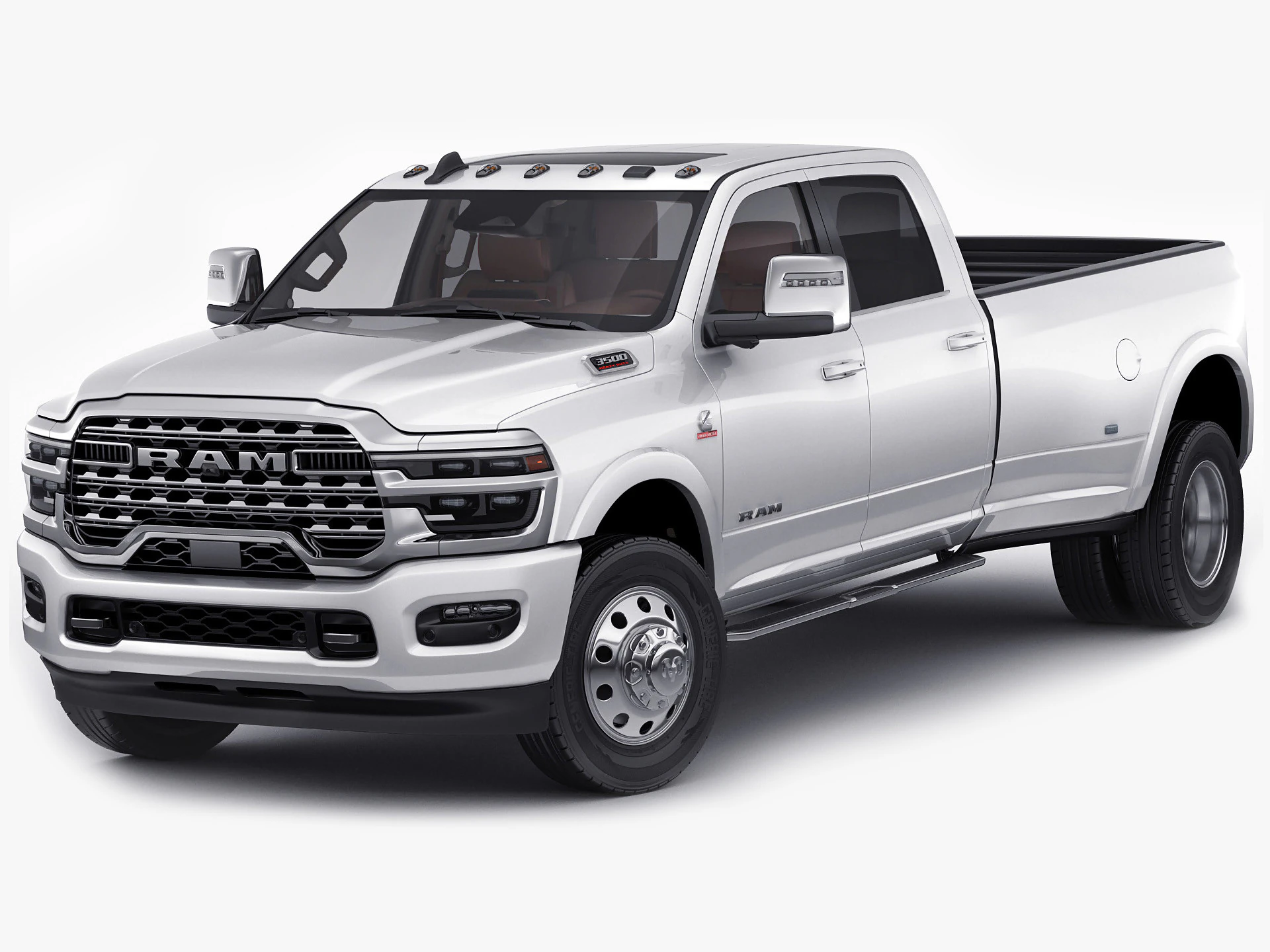 Ram 3500 HD Limited Longhorn 2025 Dually 3D Model .c4d .max .obj .3ds .fbx .stl .blend 