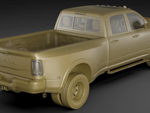 Ram 3500 HD Limited Longhorn 2025 Dually 3D Model