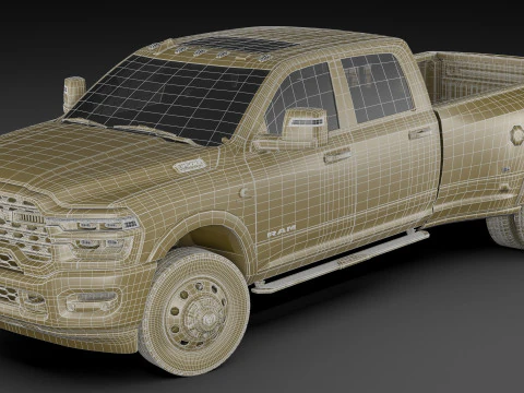 Ram 3500 HD Limited Longhorn 2025 Dually 3D Model