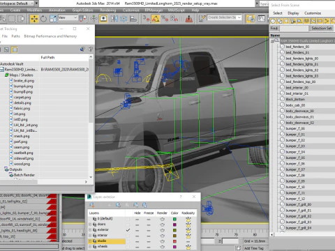 Ram 3500 HD Limited Longhorn 2025 Dually 3D Model