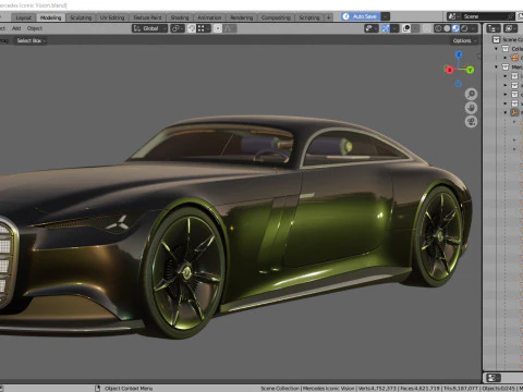 Mercedes-Benz Vision Iconic Concept 2025 Modello 3D