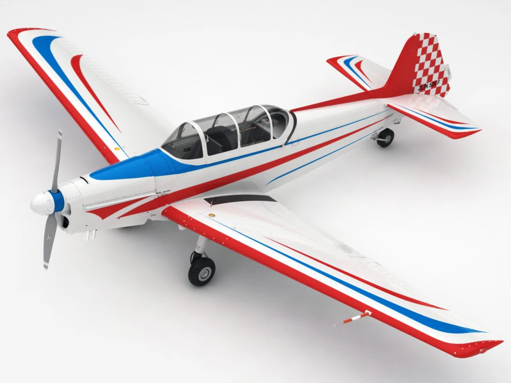 zlin 526f 3D Model .c4d .max .obj .3ds .fbx .stl .blend 