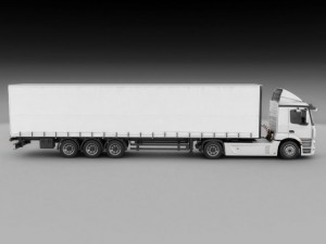 mercedes antos with trailer 3Dモデル