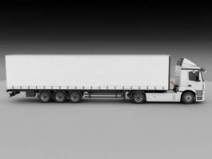 mercedes antos with trailer 3D Model