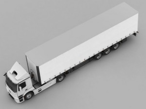 mercedes antos with trailer 3Dモデル