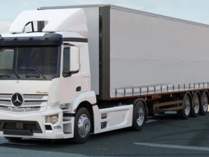 mercedes antos with trailer 3D Model